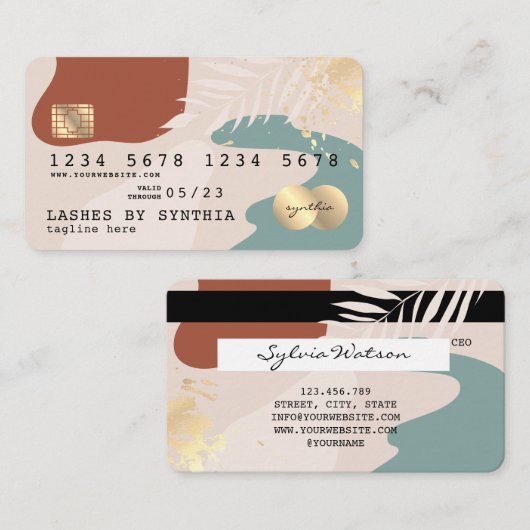 Modern minimalistisch abstract pastel visitekaartje (Voorkant / Achterkant)