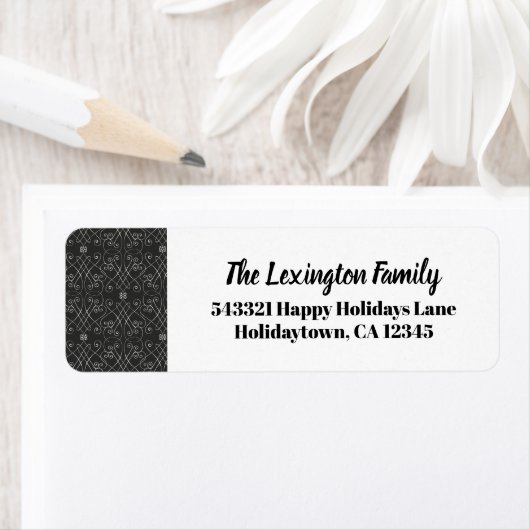 Modern minimalistisch Abstract patroonvakantieadre Etiket (Insitu)