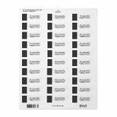 Modern minimalistisch Abstract patroonvakantieadre Etiket (Full Sheet)