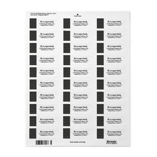 Modern minimalistisch Abstract patroonvakantieadre Etiket (Full Sheet)