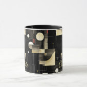 Modern minimalistisch - Abstract zwart en crème op Mok (Midden)