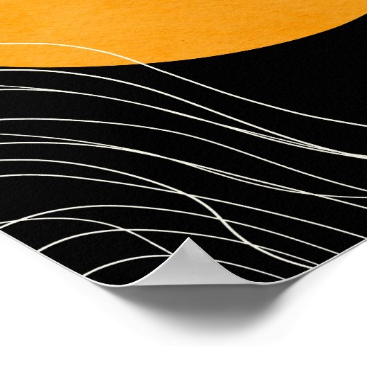 Modern Minimalistisch Abstract zwart-geel Poster (Hoek)