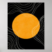 Modern Minimalistisch Abstract zwart-geel Poster (Voorkant)