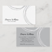 Modern minimalistisch Abstract zwart grijs en wit Visitekaartje (Voorkant / Achterkant)