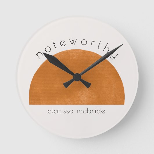 Modern Minimalistisch Abstracte Zon Persoonlijk Ronde Klok (Voorkant)