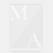 Modern minimalistisch acryl bruiloft teken bord (Voorkant)