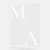 Modern minimalistisch acryl bruiloft teken bord (Hoek)