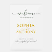 Modern minimalistisch acryl bruiloft welkom teken acryl bord (Voorkant)