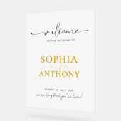 Modern minimalistisch acryl bruiloft welkom teken acryl bord (Hoek)