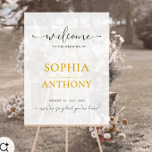 Modern minimalistisch acryl bruiloft welkom teken bord