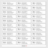 Modern + Minimalistisch adres van de Gast van de B Sticker (Vel)
