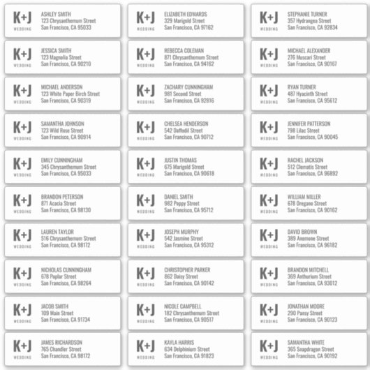 Modern + Minimalistisch adres van de Gast van de B Sticker (Voorkant)