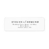 Modern minimalistisch adres voor bruiloft etiket (Voorkant)