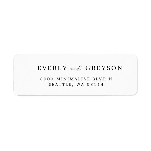 Modern minimalistisch adres voor bruiloft etiket (Voorkant)