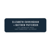 Modern + Minimalistisch adres voor bruiloft Etiket (Voorkant)