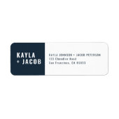 Modern + Minimalistisch adres voor bruiloft Etiket (Voorkant)