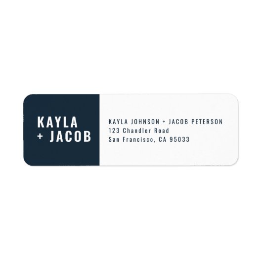 Modern + Minimalistisch adres voor bruiloft Etiket (Voorkant)