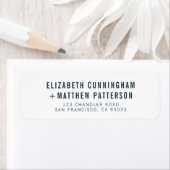 Modern + Minimalistisch adres voor bruiloft Etiket (Insitu)