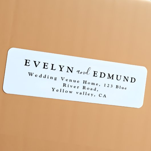 Modern minimalistisch adres voor bruiloft etiket