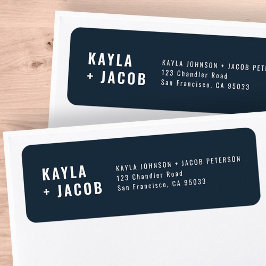 Modern + Minimalistisch adres voor bruiloft Etiket