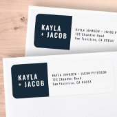 Modern + Minimalistisch adres voor bruiloft Etiket