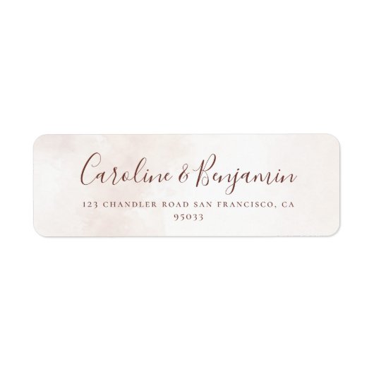 Modern minimalistisch adres voor bruiloft etiket (Voorkant)