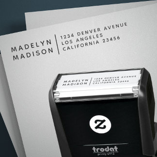 Modern minimalistisch adres voor teruggave naam zelfinktende stempel