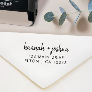 Modern minimalistisch adres voor weduwschap met sc  zelfinktende stempel