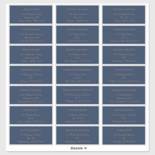 Modern minimalistisch | adresetiketten van marinel sticker (Vel)