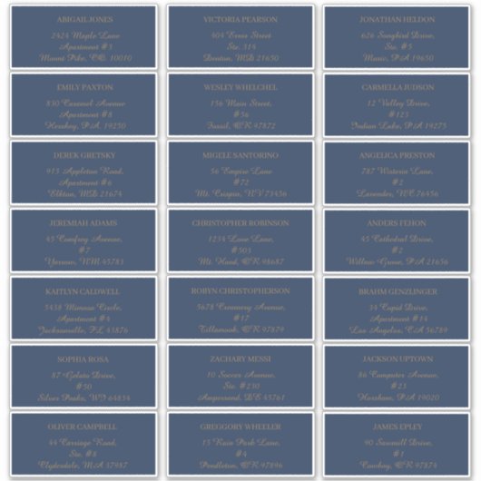 Modern minimalistisch | adresetiketten van marinel sticker (Voorkant)