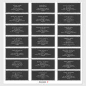 Modern minimalistisch | Adresetiketten voor zwarte Sticker (Vel)