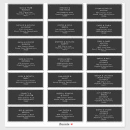 Modern minimalistisch | Adresetiketten voor zwarte Sticker