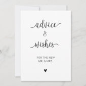 Modern minimalistisch advies en wensen bruiloft te kaart (Voorkant)