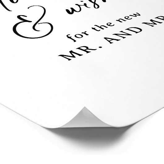 Modern Minimalistisch Advies en Wensen Trouwbord Poster (Hoek)