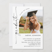 Modern Minimalistisch Afstudeerder 2 FOTO Graduati Kaart (Voorkant)