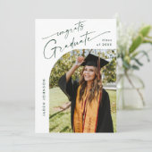 Modern Minimalistisch Afstudeerder 2 PHOTO Graduat Kaart (Staand voorkant)