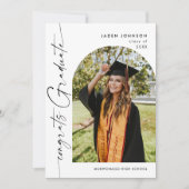 Modern Minimalistisch Afstudeerder 2 PHOTO Graduat Kaart (Voorkant)