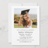 Modern Minimalistisch Afstudeerder 2 PHOTO Graduat Kaart (Achterkant)