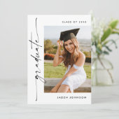 Modern Minimalistisch Afstudeerder 2 PHOTO Graduat Kaart (Staand voorkant)