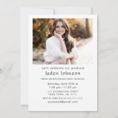 Modern Minimalistisch Afstudeerder 2 PHOTO Graduat Kaart (Achterkant)