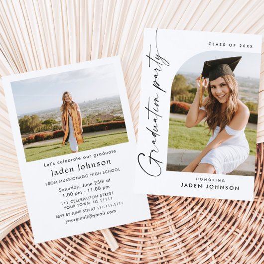 Modern Minimalistisch Afstudeerder 2 PHOTO Graduat Kaart