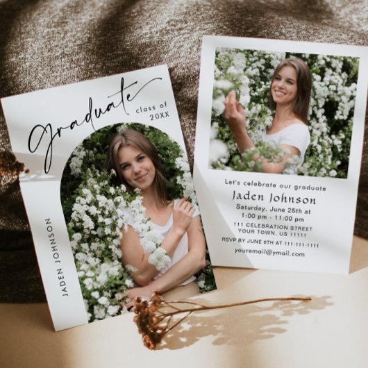 Modern Minimalistisch Afstudeerder 2 PHOTO Graduat Kaart