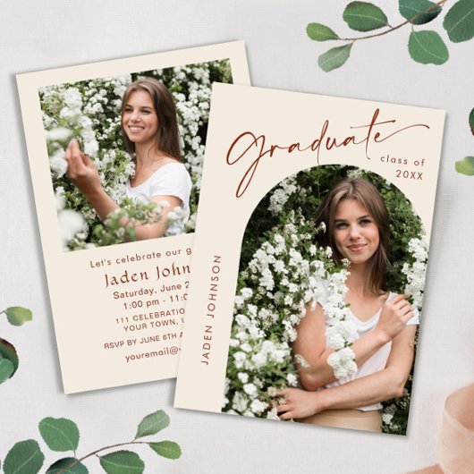 Modern Minimalistisch Afstudeerder 2 PHOTO Graduat Kaart