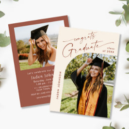 Modern Minimalistisch Afstudeerder 2 PHOTO Graduat Kaart
