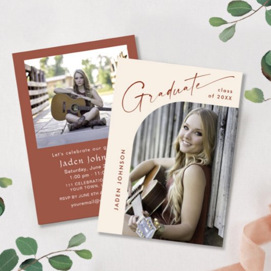 Modern Minimalistisch Afstudeerder 2 PHOTO Graduat Kaart