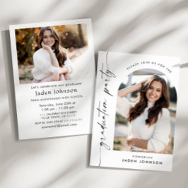 Modern Minimalistisch Afstudeerder 2 PHOTO Graduat Kaart