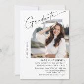 Modern Minimalistisch Afstudeerder 2 PHOTO Graduat Kaart (Voorkant)