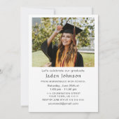 Modern Minimalistisch Afstudeerder 2 PHOTO Graduat Kaart (Achterkant)