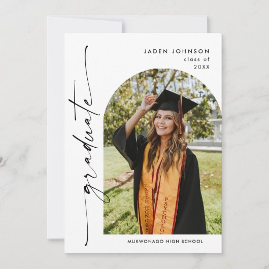 Modern Minimalistisch Afstudeerder 2 PHOTO Graduat Kaart (Voorkant)
