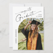 Modern Minimalistisch Afstudeerder 4 PHOTO Graduat Kaart (Voorkant)